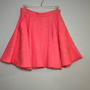 Topshop fluorescent pink/orange Jacquard mini skirt